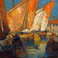 Edgar Payne, Sailboats Docked at Brittany