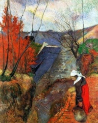 Breton Woman with Pitcher ~  Paul Gauguin (France, 1848-1903)