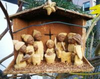 Hand-carved nativity scene