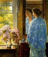 MORNING LADY WINDOW FLOWERS OLD LYME CONNECTICUT