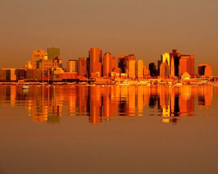 Boston at sunrise