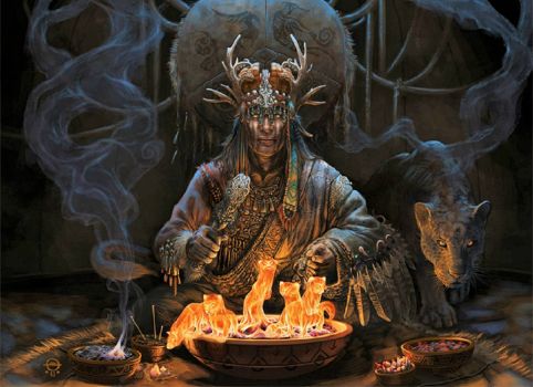 Solve Бөө мөргөл - Mongolian Shaman jigsaw puzzle online with 88 pieces