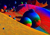 Desert Planet with Color Balls