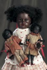 Theriault Cherries Jubilee 3  German Black Bisque Character Doll by Kuhnlenz