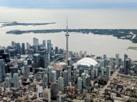 Toronto aerial picture taken from a drone