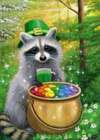 Raccoon St. Patrick's Day.