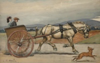 Carl Franz Bauer (Austrian, 1879–1954), Couple at a Trotting Race