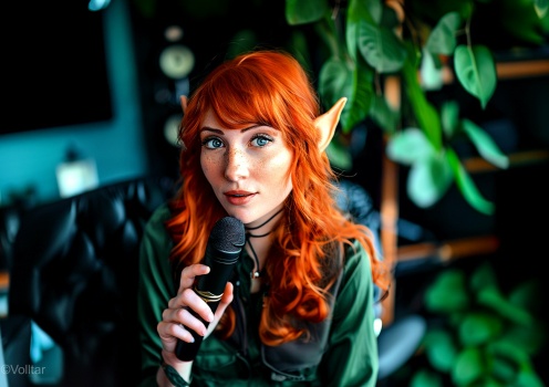 Solve Elf Singer jigsaw puzzle online with 12 pieces