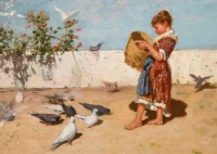 Feeding the pigeons