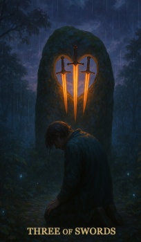 Solve 3 THREE OF SWORDS jigsaw puzzle online with 45 pieces