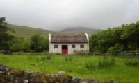 traditional Irish cottage with a thatched roof