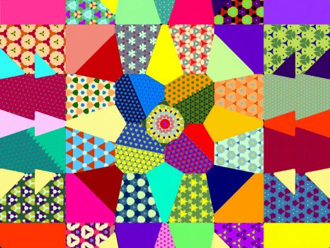 Patchwork Flower with Simple Patterns