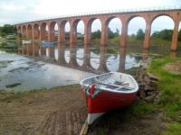 Scotland: Montrose Basin, Bridge and Boat