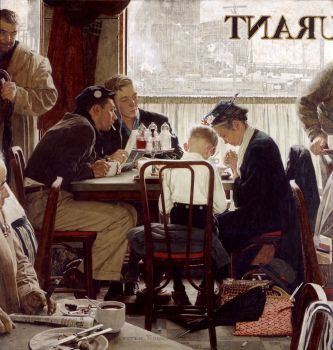 Cafe' Prayer by Norman Rockwell
