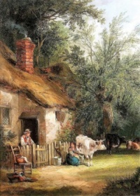 Peasant family painted by