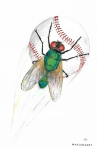 "Flyball" original watercolour illustration
