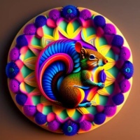 Cute 3D squirrel mandala