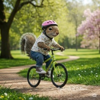 Squirrel rides Bike from Squirrels of Oshawa FB