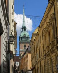 Bell tower old town Stockholm