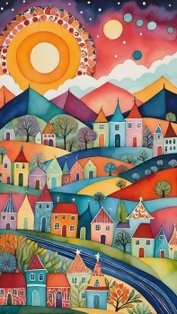 Sunrise Over the Village.....