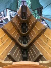Bow of a Viking ship under construction.