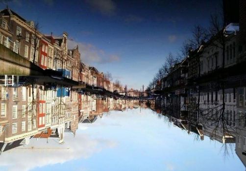 Reflection in the water, Leiden, Holland