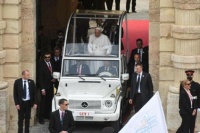 Pope Francis on his popemobile