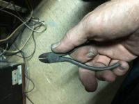 my hand with vintage snip pliers