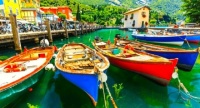 BOATS ON AN ITALIAN LAKE