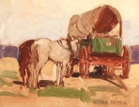 Edgar Alwin Payne (American, 1883–1947), Horses and Covered Wagon