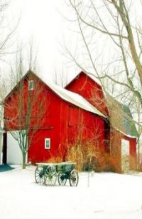 Red Barns and an Old Wagon...