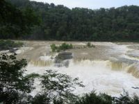 After much rain this is what the Caney Fork river looks like today