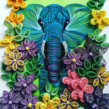Quilling Elephant Artwork
