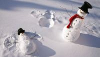 Snowman Making Angels