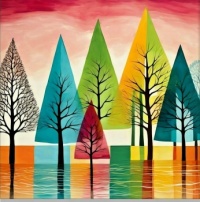 Color Trees In The Water    (the number of pieces can be changed from 9 to 256)