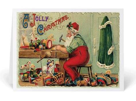 Vintage Victorian Santa Christmas Card