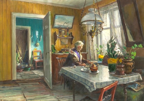Even Ulving (Norwegian, 1863–1952), Woman in Interior