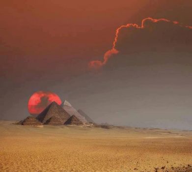 The Pyramids of Egypt at Sunset