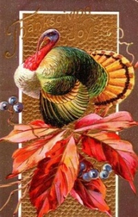 Thanksgiving Art galore - antique postcard greeting.