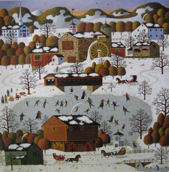 Solve Skating Pond {charles Wysocki} Jigsaw Puzzle Online With 169 Pieces