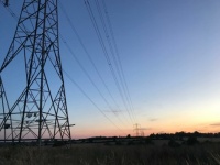 pylons at sunset
