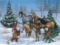 Santa and Horses