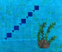 Little Fish, Seaweed and a Rock in Fabric