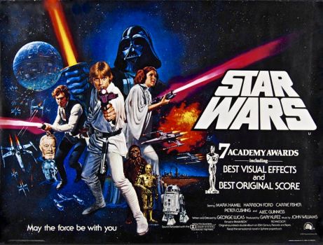 Solve STAR WARS - 1977 UK POSTER jigsaw puzzle online with 108 pieces