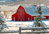 Red Barn After the Storm....
