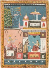 Khandita Nayika (?): The Distraught Heroine Probably from a dispersed series of the Rasikapriya of Keshavadasa c. 1680-1690, Indian