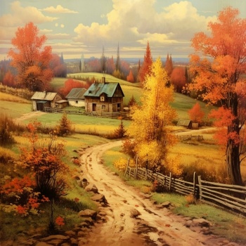 Solve Autumn Landscape jigsaw puzzle online with 225 pieces