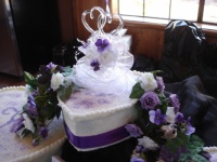 Son and Daughter-in-law's Heart Shaped Wedding Cake