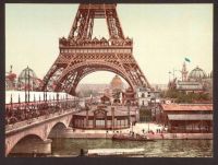 Eifel Tower, Paris circa 1900. Photochromatic image.