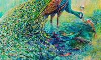 Peacock triptych